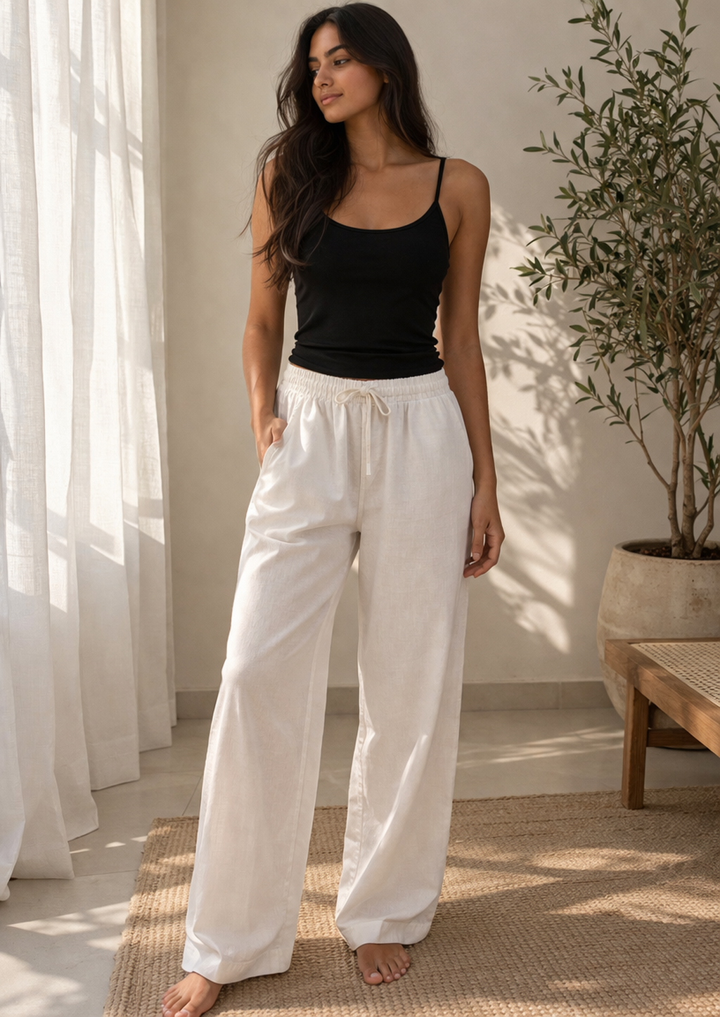 100% COTTON IVORY PYJAMAS