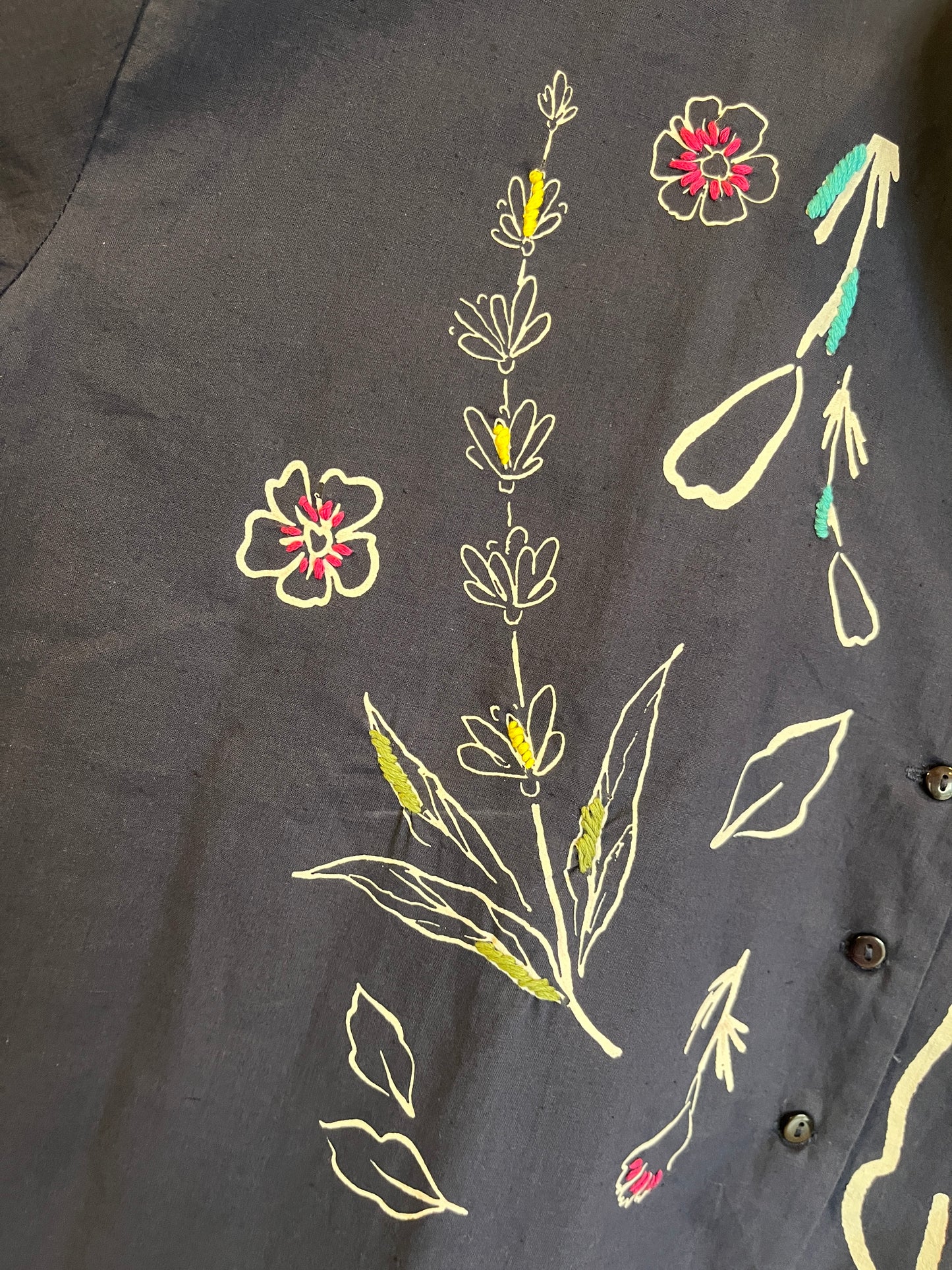 NAVY FLORAL REVER SHIRT