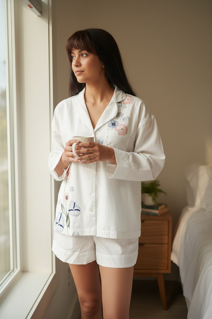 IVORY FLORAL REVER SHIRT
